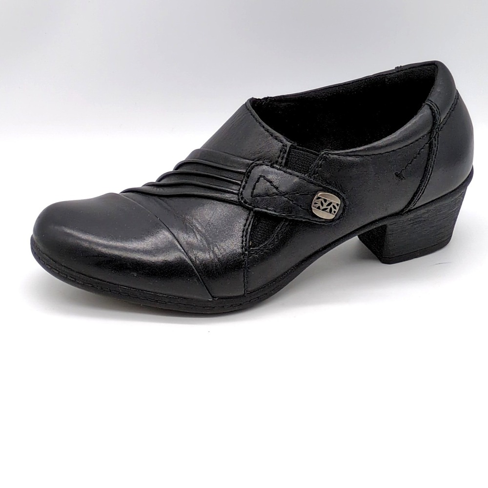 Earth Origin Shoes Womens Madison Black 8 Leather Loafer Stretch Comfort Career